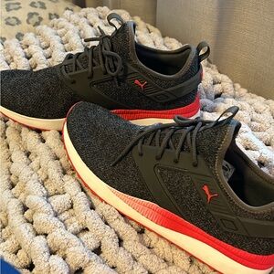 Puma Black and Red Athletic Shoes